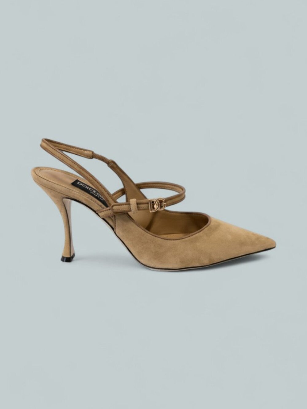 Women's Suede & Leather Slingbacks - Beige/Camel